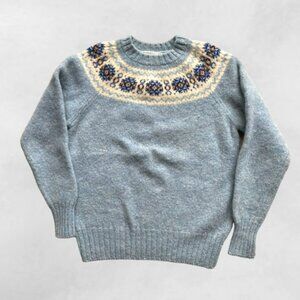 Women's Scottish Shetland Fair Isle Crewneck Sweater, Size XS, Pre-owned
